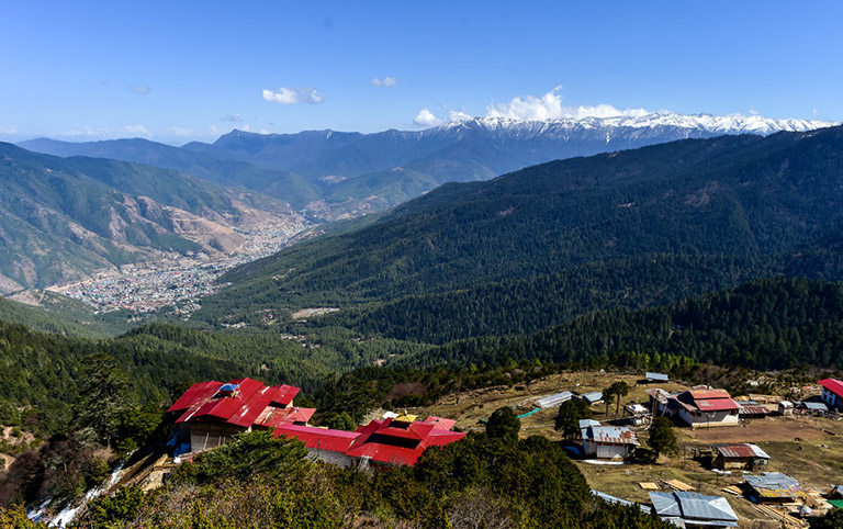Overlooking Thimpu City, the capital of Bhutan