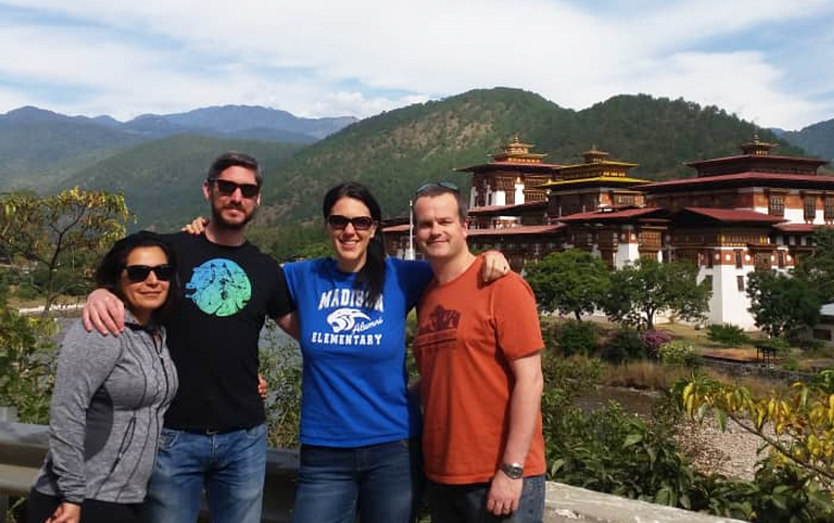 Andy's family from UK visited Punakha Dzong with Us