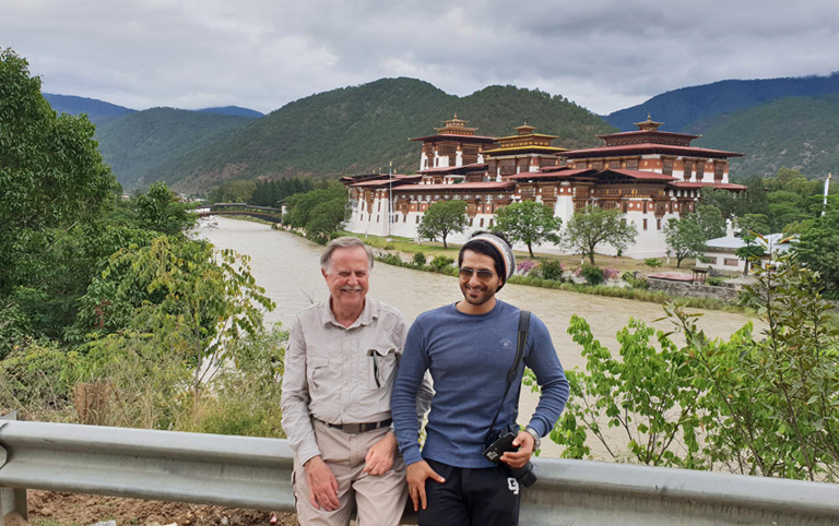 Richard and Hamad from USA visited Punakha Dzong with Us