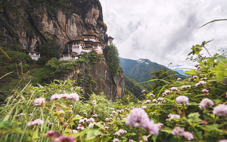 Mysterious Tiger’s Nest Monastery with Flower