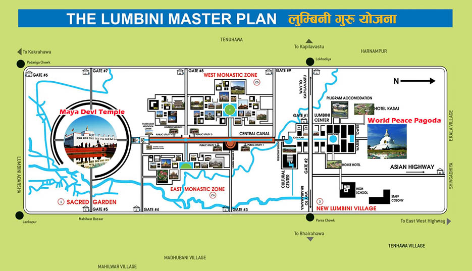 Lumbini Tourist Attractions Maps